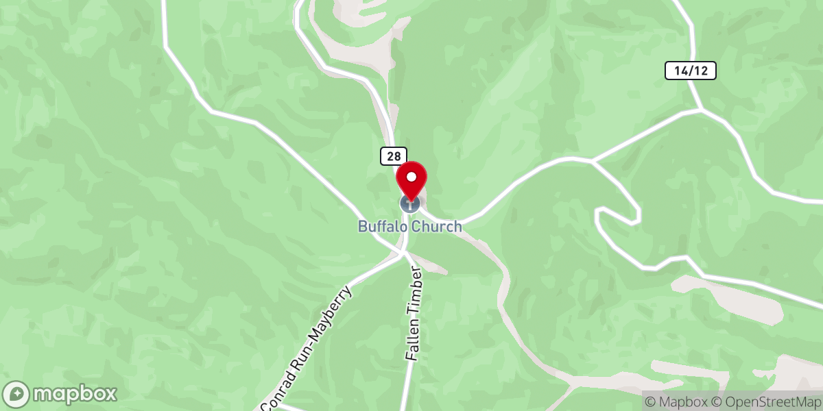 Map showing location of Buffalo Church