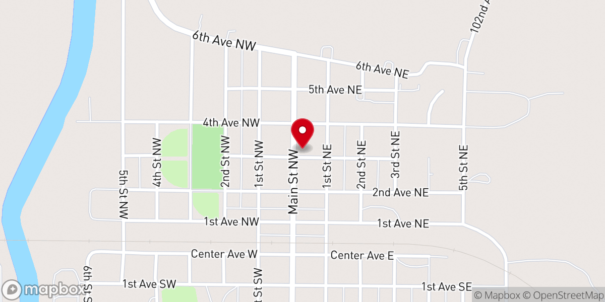 Map showing location of Presbyterian Church