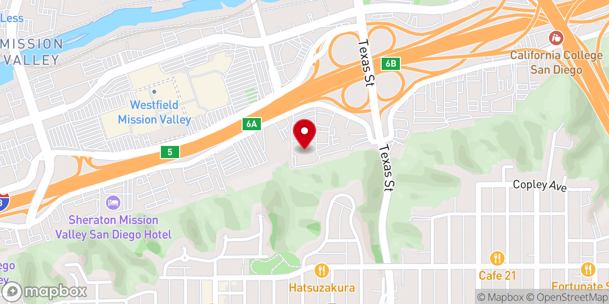 Map showing location of First United Methodist Church of San Diego