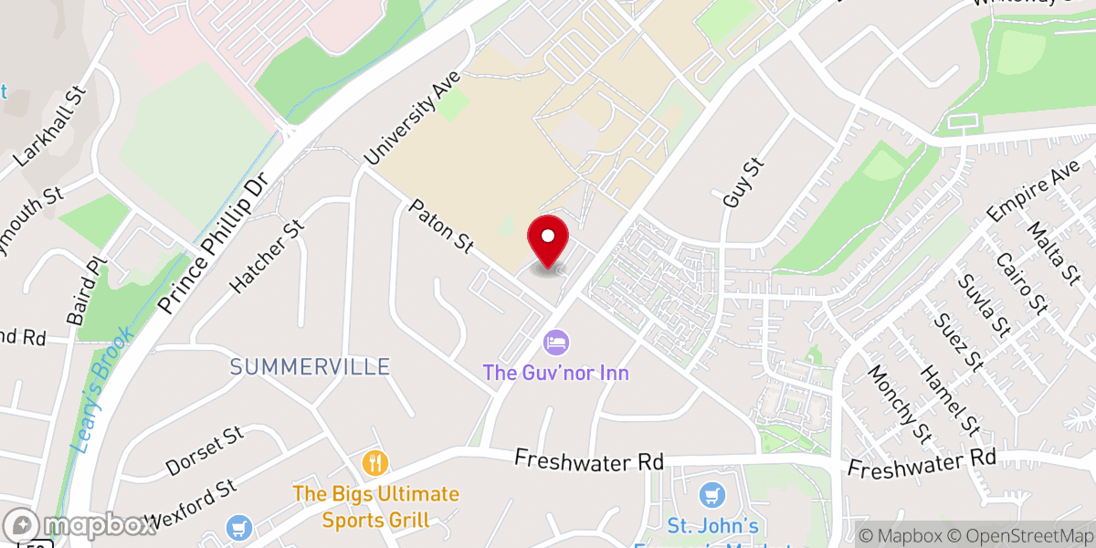 Map showing location of St. James United Church