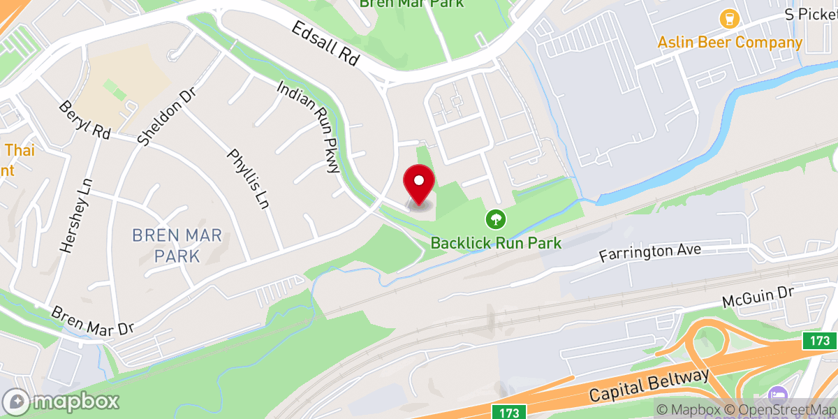 Map showing location of St. John the Baptist Knanaya Church Washington D.C.