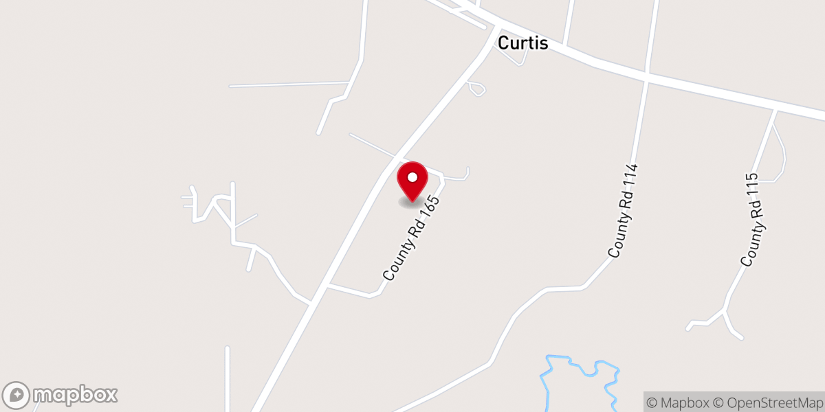 Map showing location of Curtis Methodist Church
