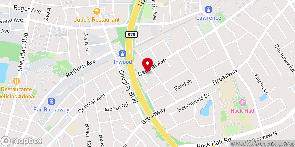 Map showing location of Congregation Shaaray Tefila