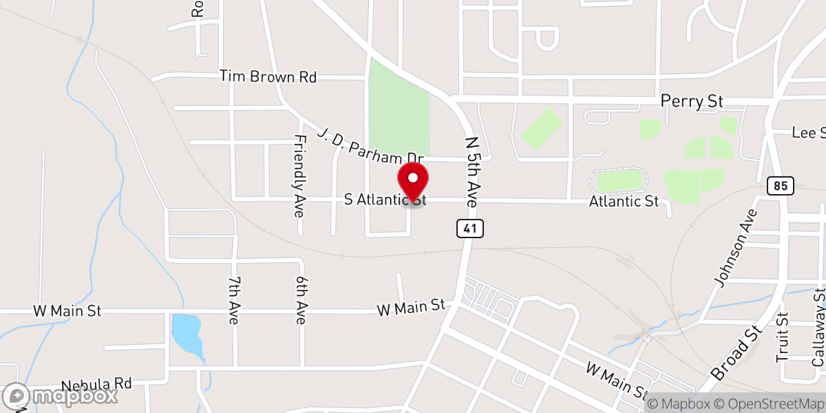 Map showing location of Calvary Baptist Church