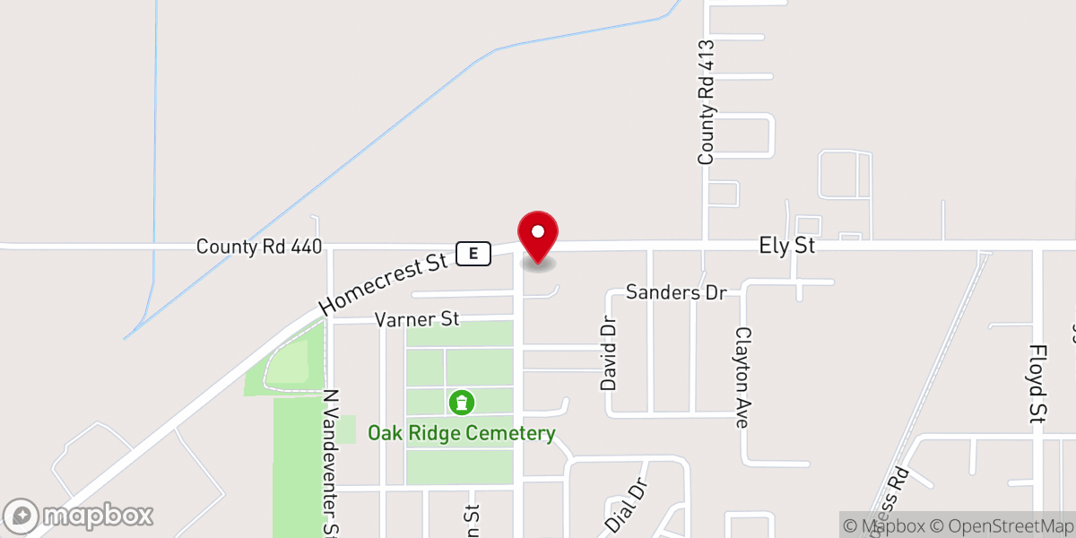 Map showing location of Saint Cecilia’s Catholic Church