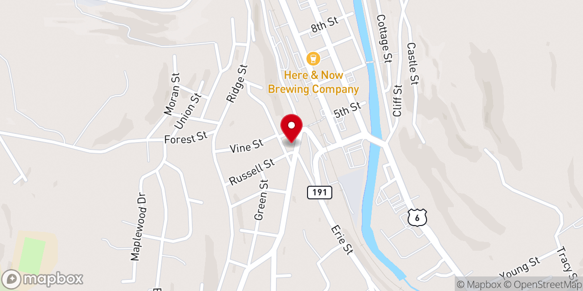 Map showing location of St. John the Evangelist Church