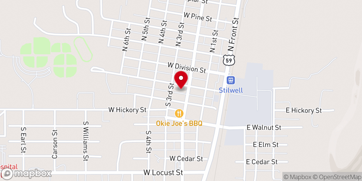 Map showing location of Stilwell Food Pantry Acrc