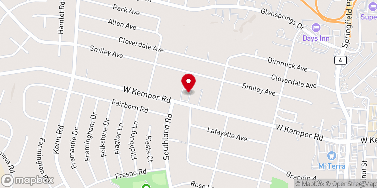 Map showing location of Forest Dale Church of Christ