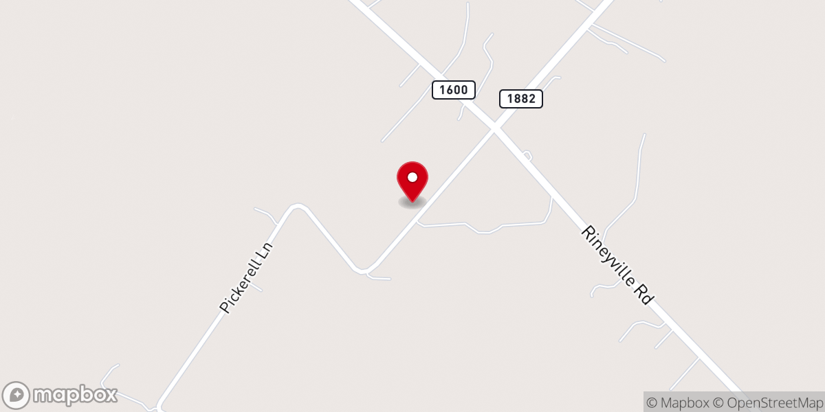 Map showing location of Liberty Baptist Church