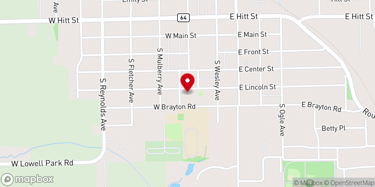 Map showing location of Mt Morris Village Hall