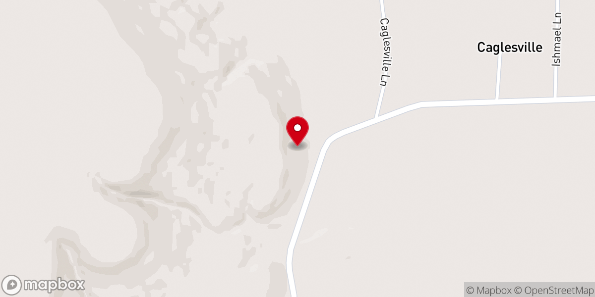Map showing location of Caglesville Community Church