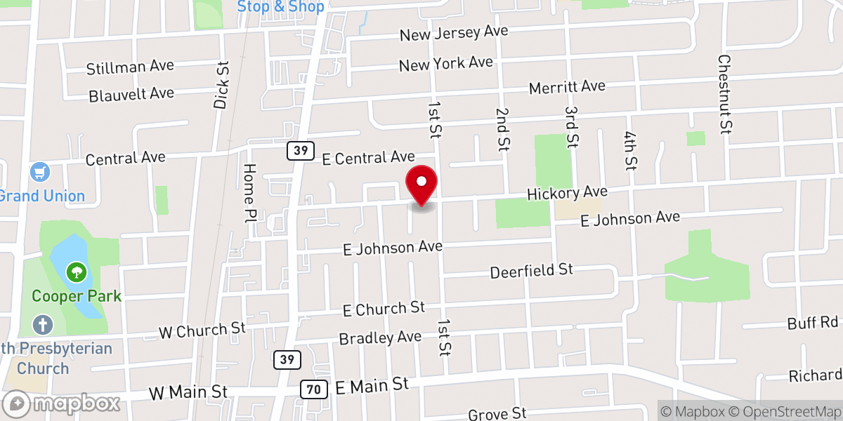 Map showing location of NJ Manna Church