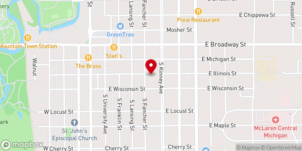 Map showing location of Sacred Heart Parish - Catholic Church