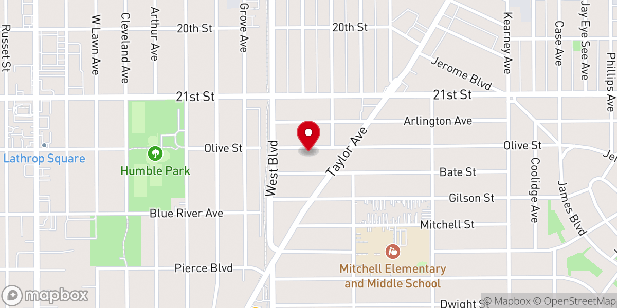 Map showing location of Water of Life Lutheran Church - Racine Campus