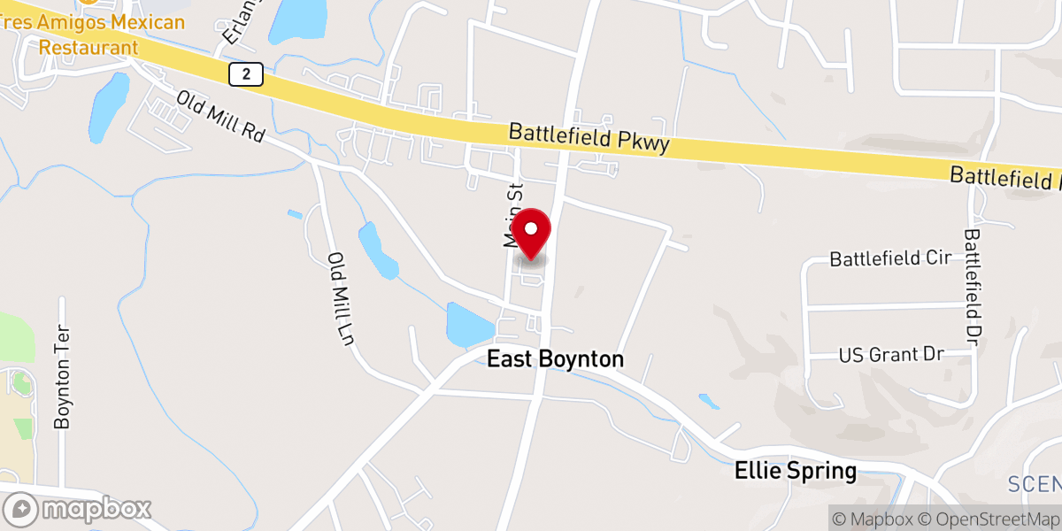 Map showing location of Boynton Church of God