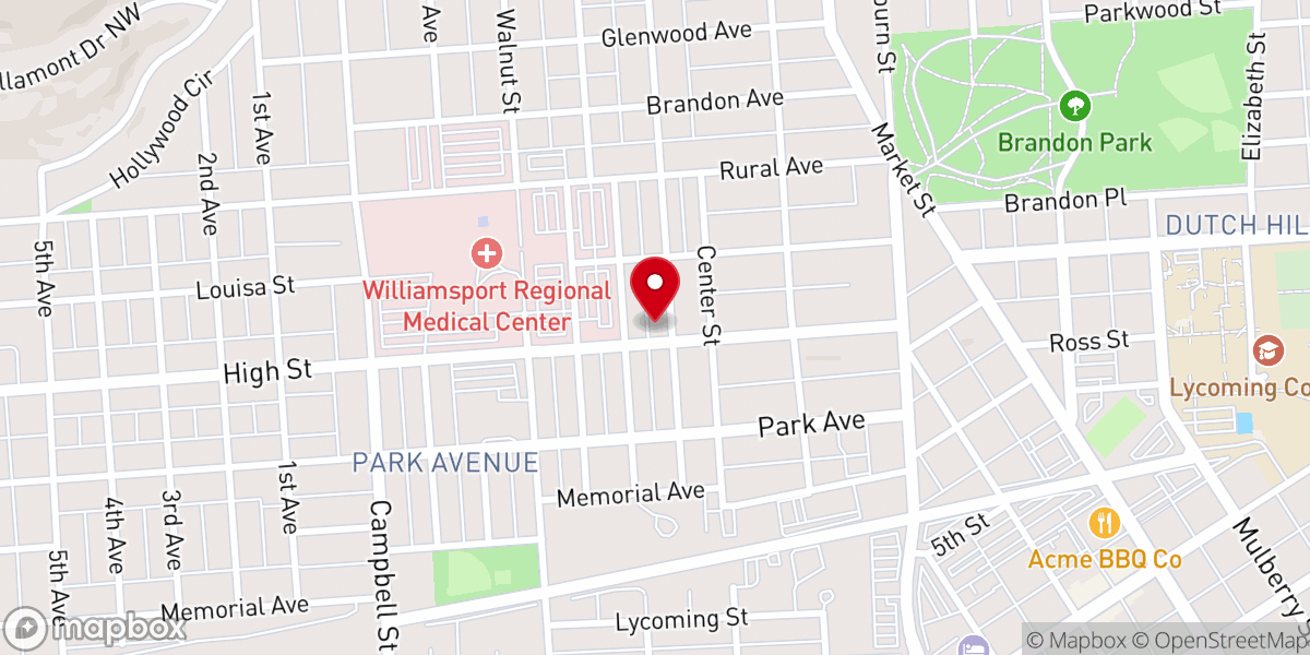 Map showing location of Antioch Baptist Church
