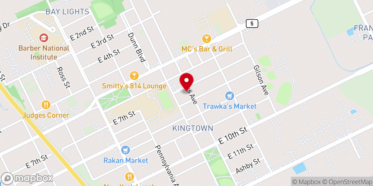Map showing location of new life & spirit revival center erie pa