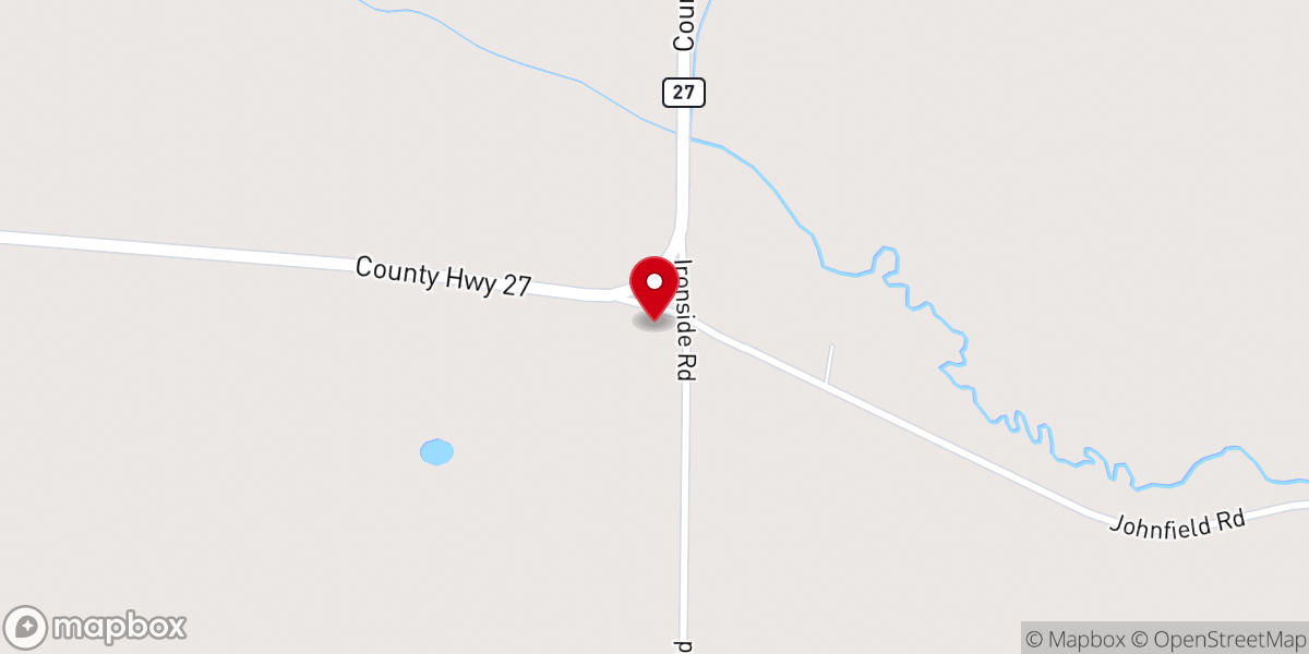 Map showing location of Big Grove Lutheran Church