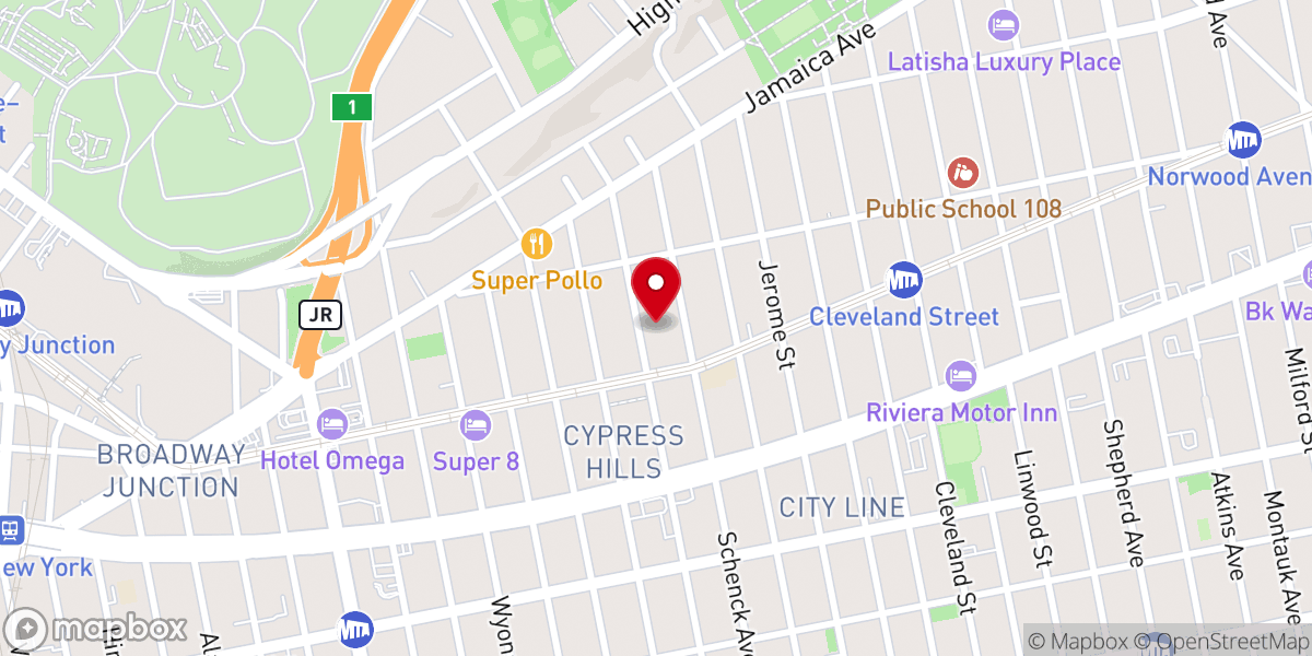 Map showing location of Mt Hope United Holy Church