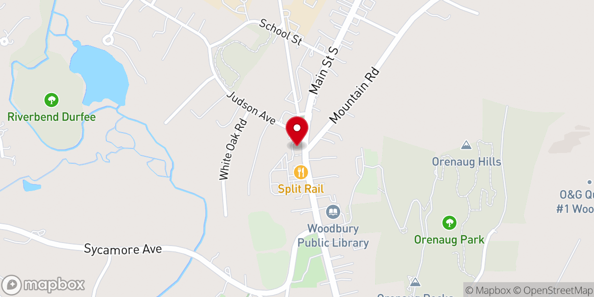 Map showing location of First Congregational Church-Woodbury CT