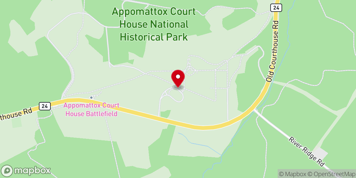 Map showing location of Appomattox Court House National Historical Park