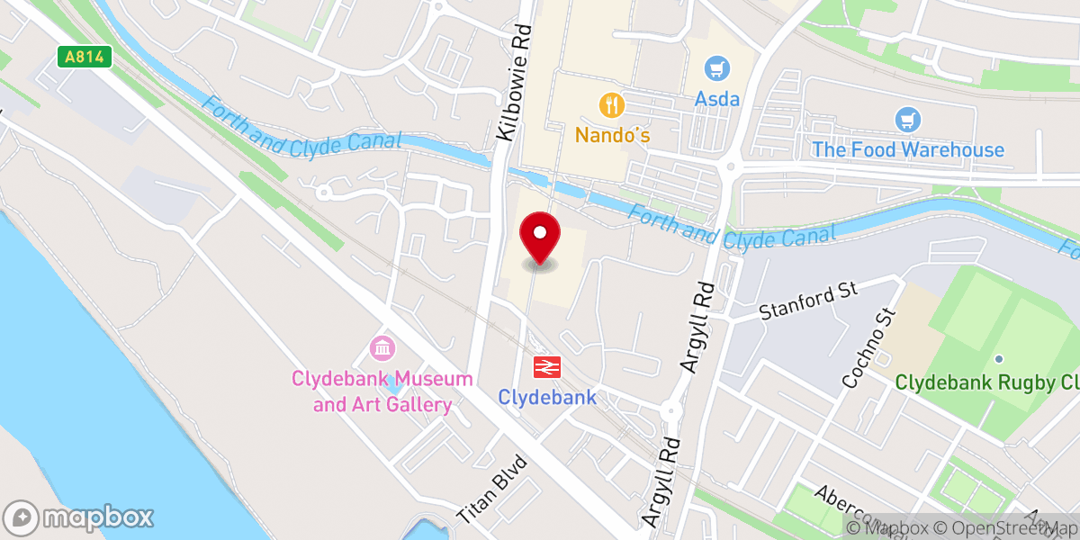 Map showing location of Clydebank Salvation Army
