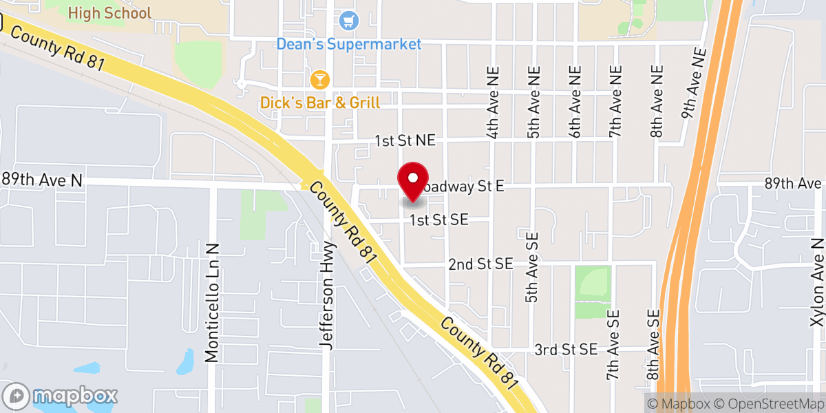 Map showing location of Osseo United Methodist Church