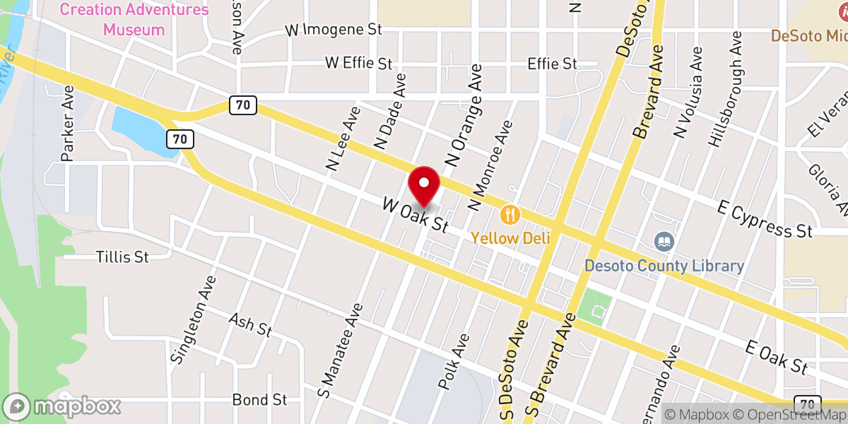 Map showing location of Trinity Arcadia Methodist Church