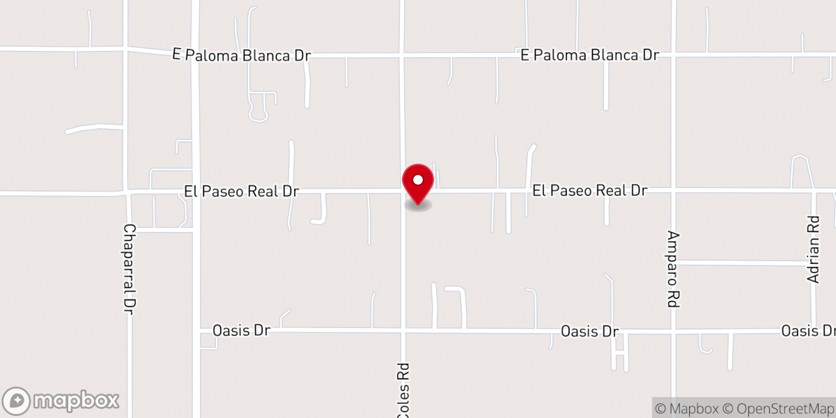 Map showing location of Chaparral First Baptist Church