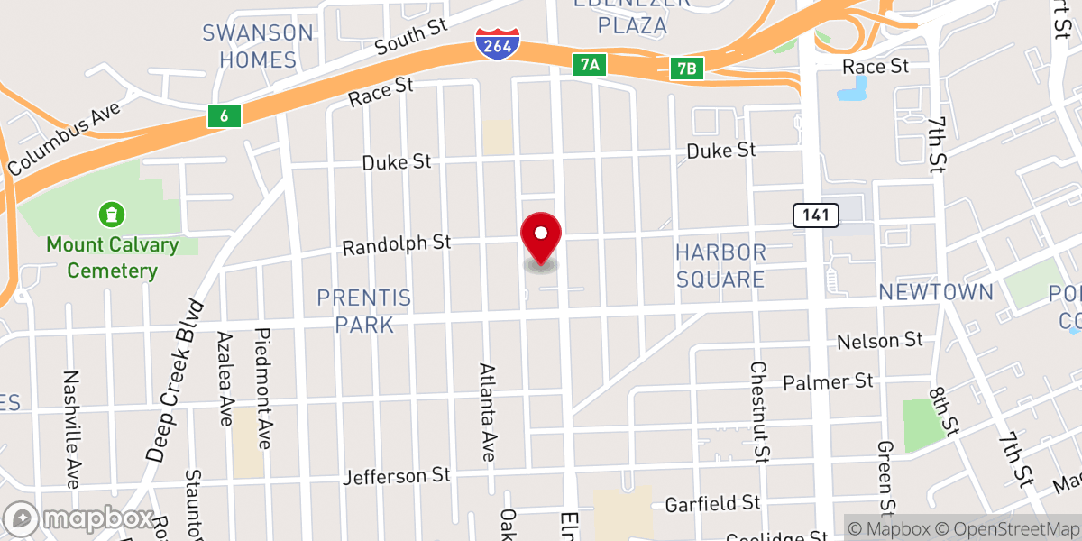 Map showing location of Saint James Church of God in Christ