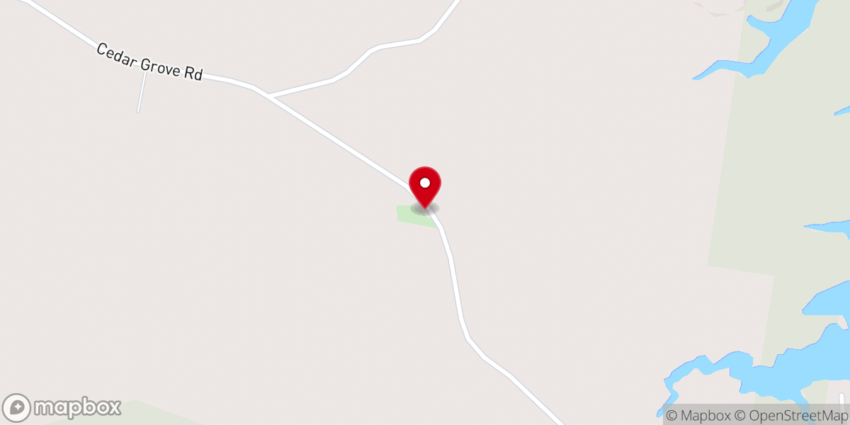 Map showing location of Cedar Grove Baptist Church