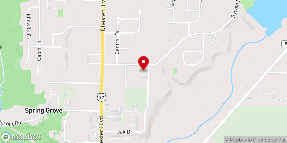 Map showing location of Sylvan Nook Church of Christ