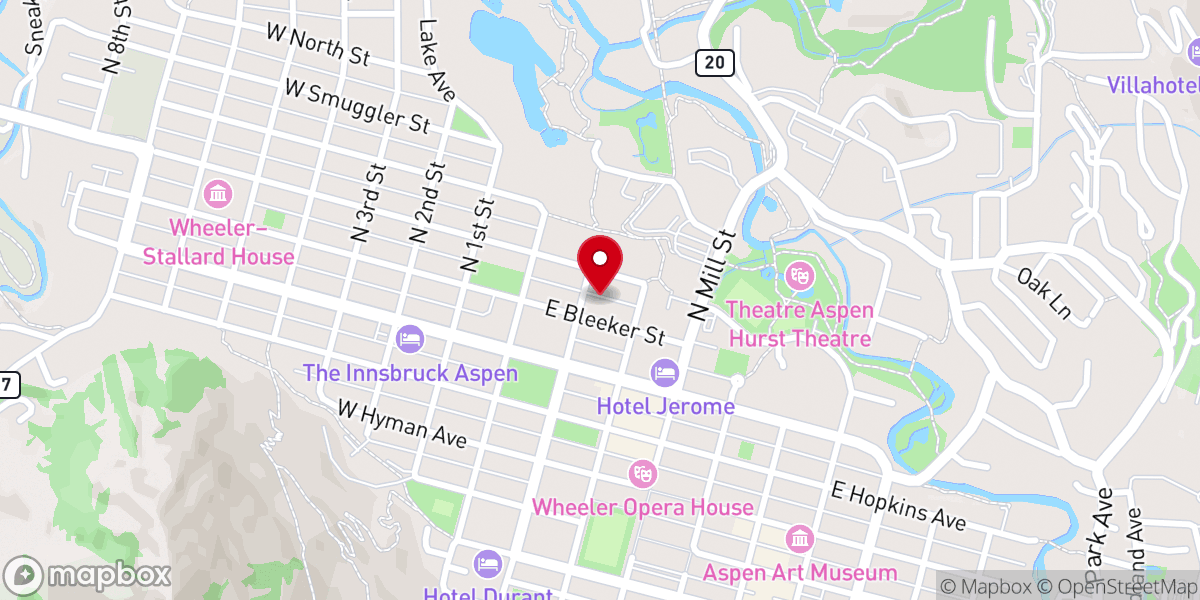 Map showing location of Aspen Community Church