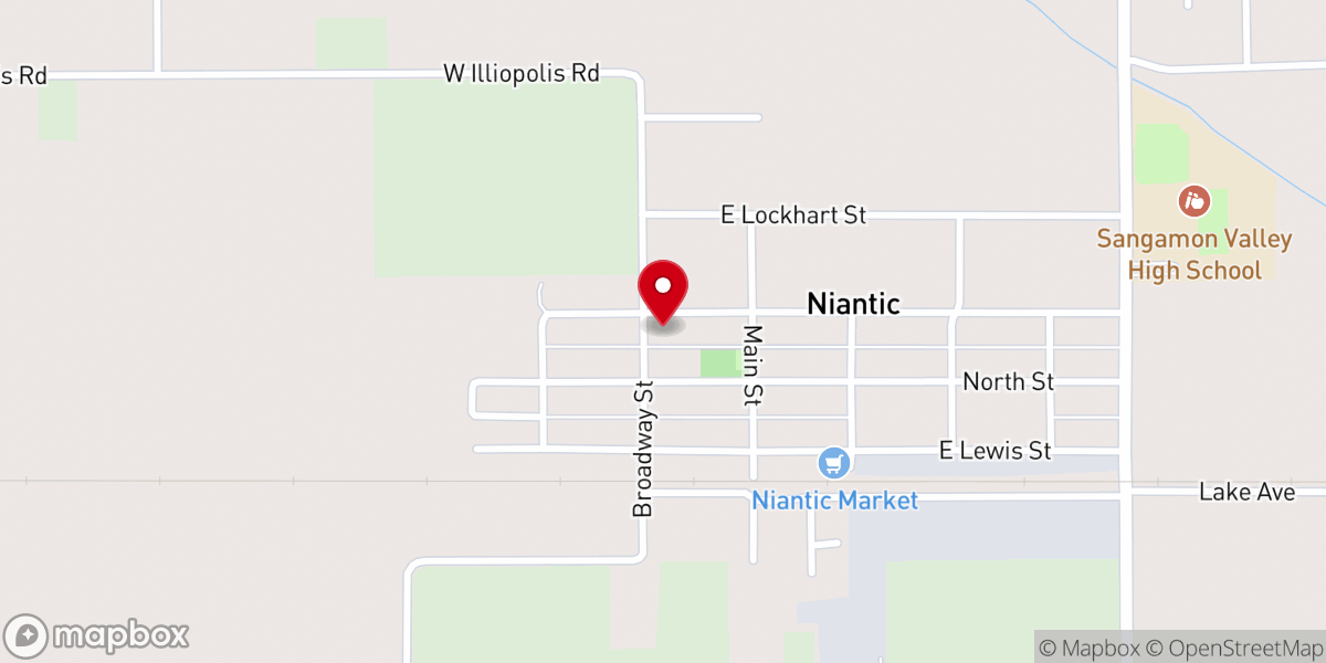 Map showing location of Christian Church-Niantic