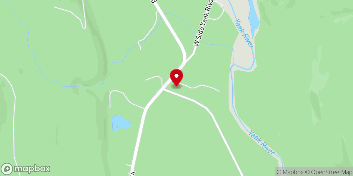 Map showing location of Yaak Valley Church