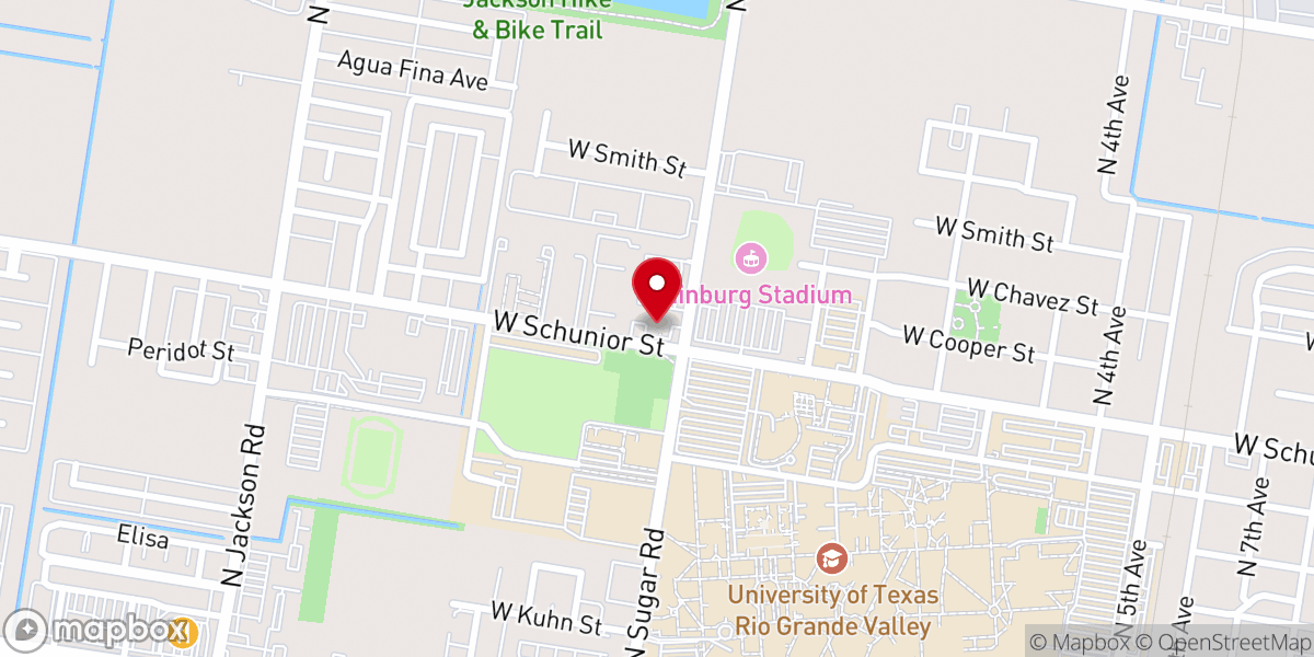 Map showing location of BSM at UTRGV