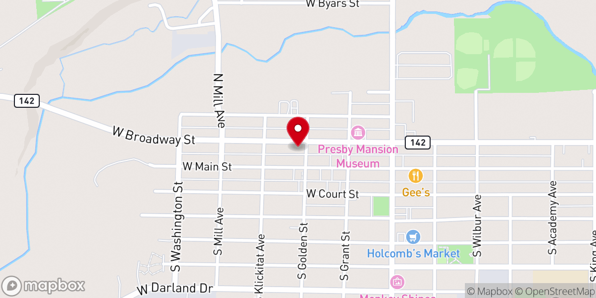 Map showing location of Columbia Hills Memorial Chapel