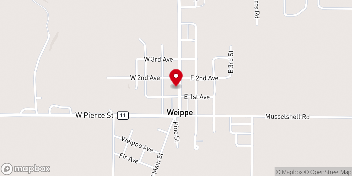 Map showing location of Weippe Adventist Church