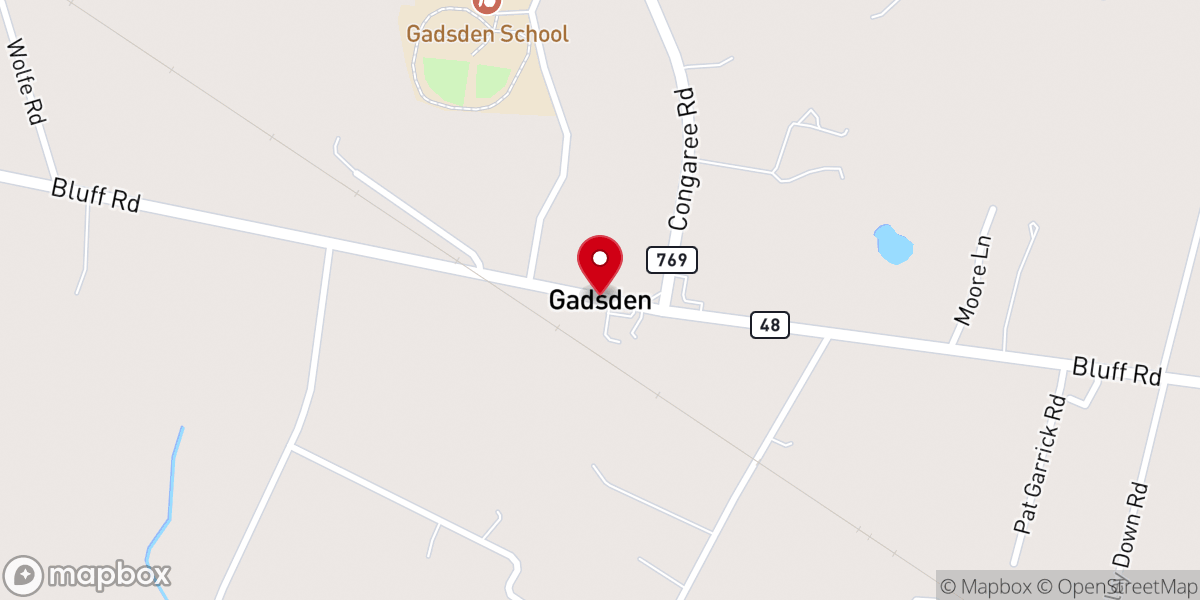 Map showing location of Gadsden