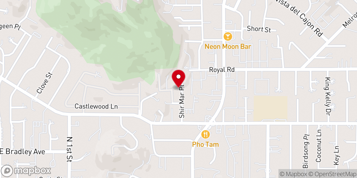 Map showing location of Rancho Santa Marta Church