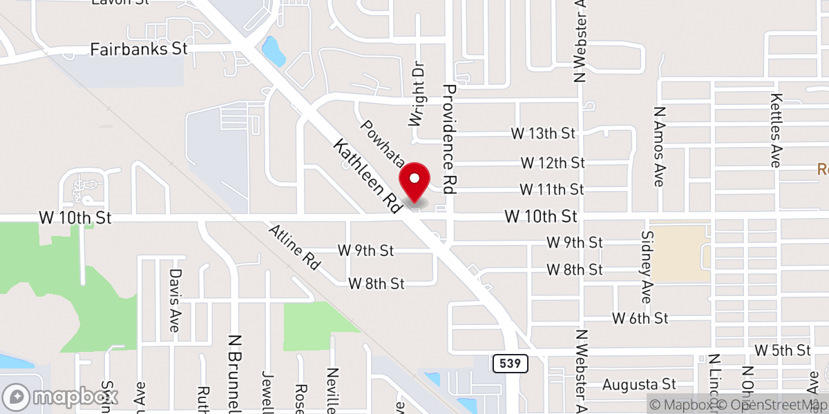 Map showing location of Revival Center Outreach Ministry