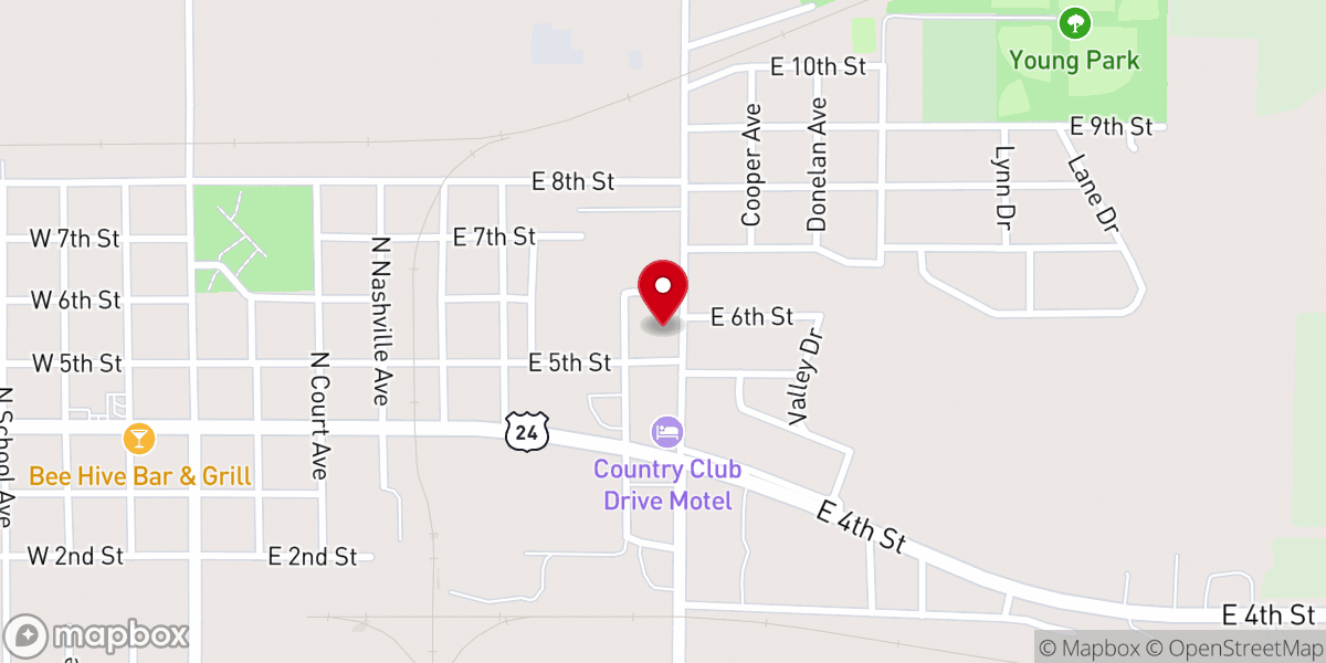 Map showing location of Trinity Lutheran Church
