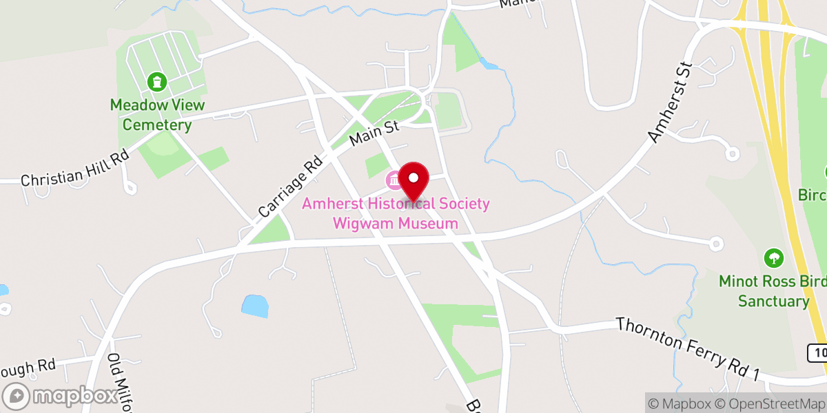 Map showing location of Village Bible Church of Amherst