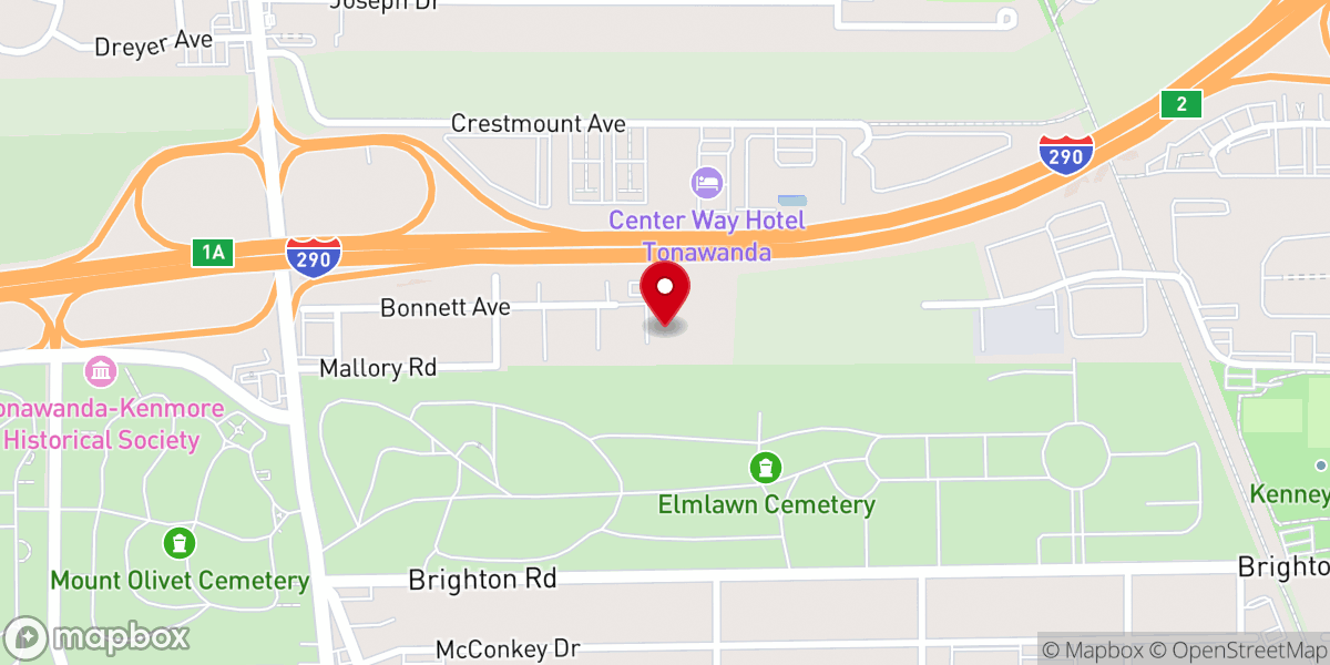 Map showing location of Kenmore Alliance Church