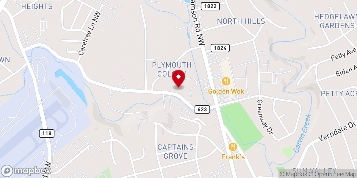 Map showing location of Shenandoah Baptist Church