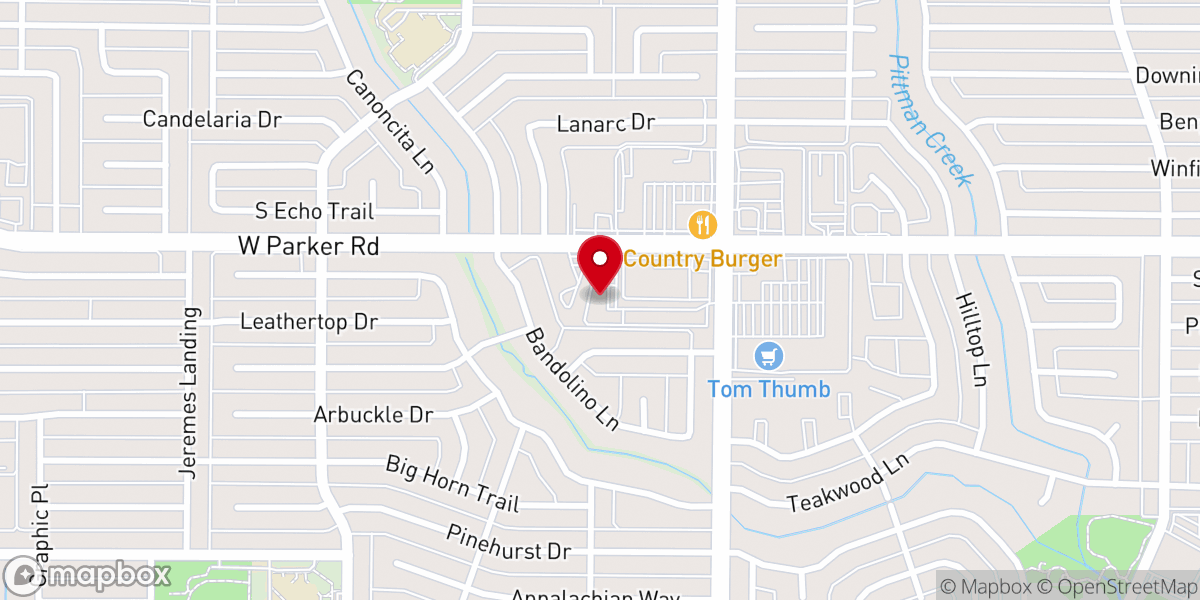 Map showing location of Mount Olive Church Of Plano