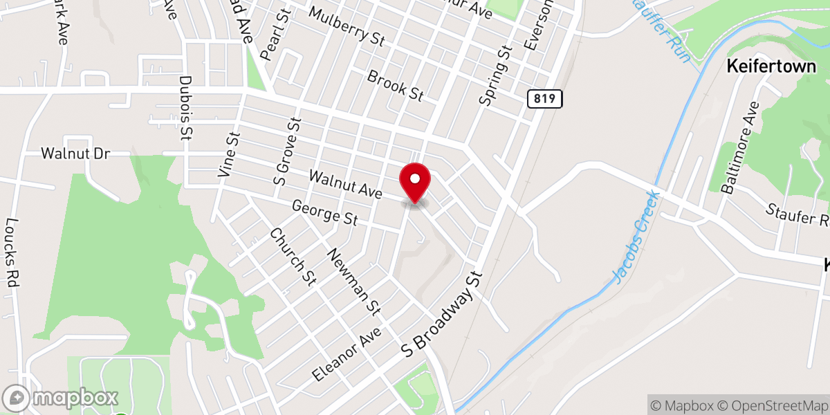 Map showing location of St Bartholomew's Episcopal Church