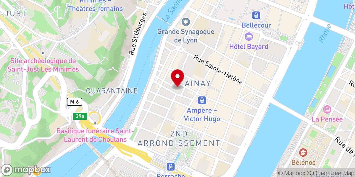Map showing location of Basilique Saint-Martin-d’Ainay
