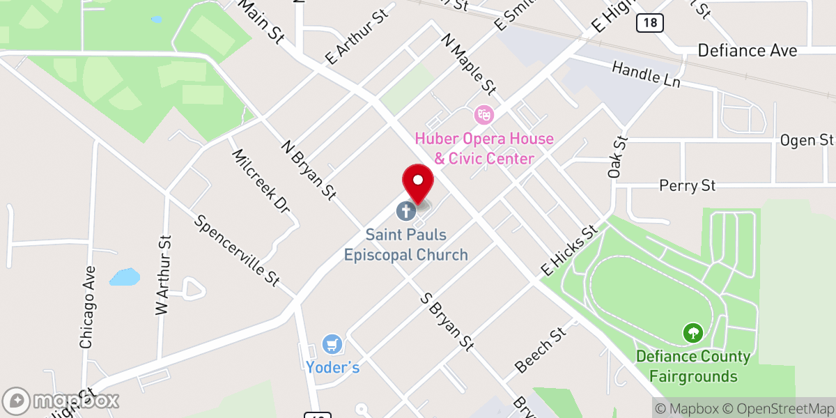 Map showing location of Grace United Methodist Church