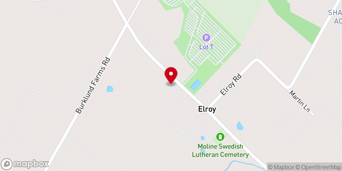Map showing location of Elroy Baptist Church